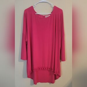 Long Fuchsia Blouse 3/4 sleeves
